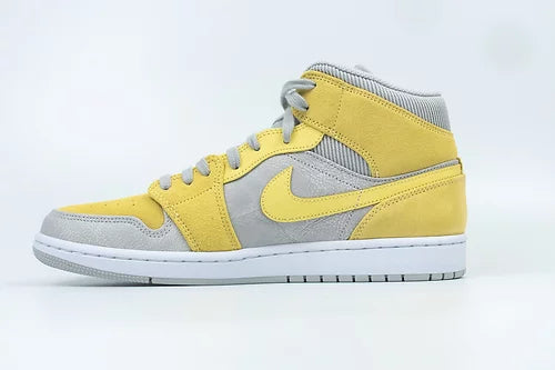 Nike Air Jordan 1 Mid 'Grey Fog & Lemon'