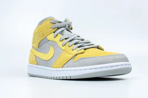 Nike Air Jordan 1 Mid 'Grey Fog & Lemon'