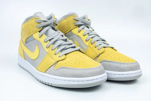 Nike Air Jordan 1 Mid 'Grey Fog & Lemon'